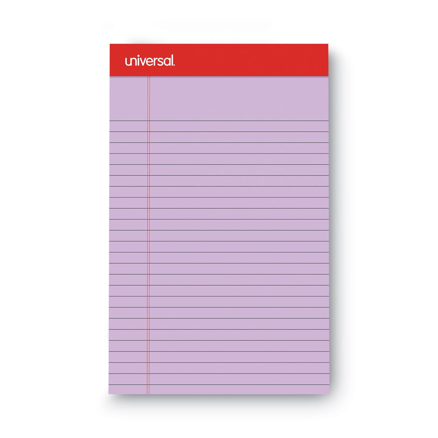 Colored Perforated Ruled Writing Pads, Narrow Rule, 50 Orchid 5 x 8 Sheets, Dozen - 