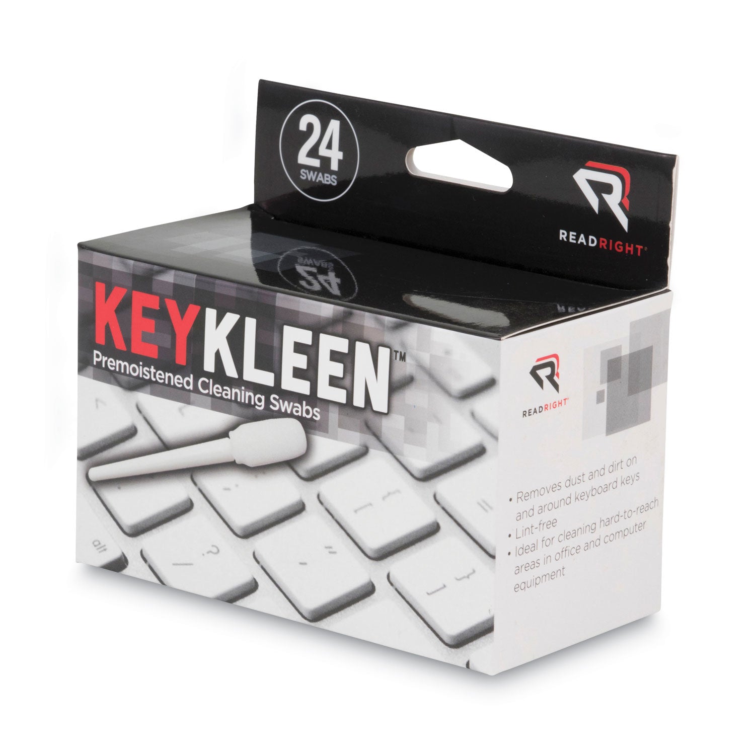 KeyKleen Premoistened Cleaning Swabs, 24/Box