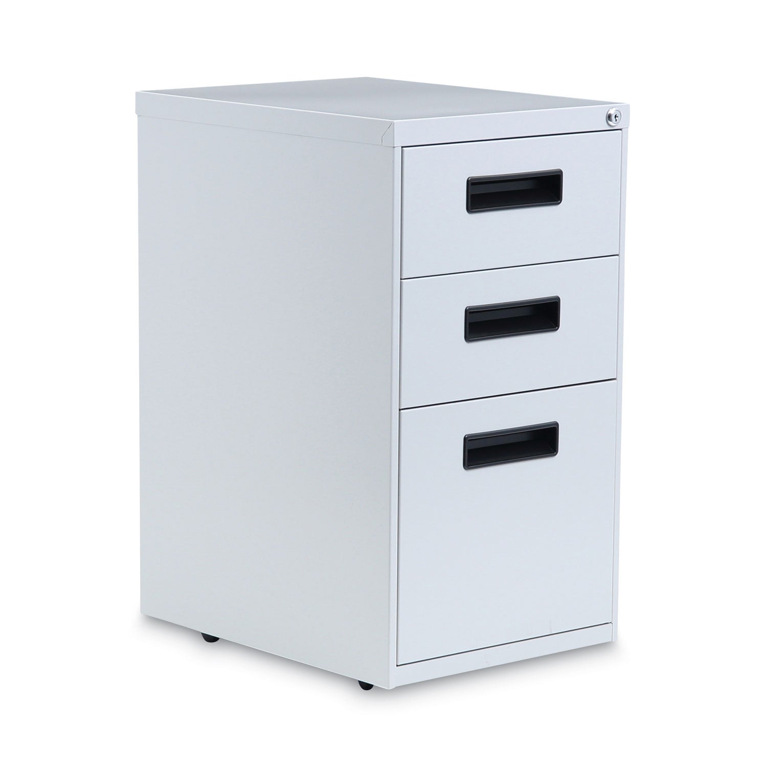 File Pedestal, Left or Right, 3-Drawers: Box/Box/File, Legal/Letter, Light Gray, 14.96" x 19.29" x 27.75