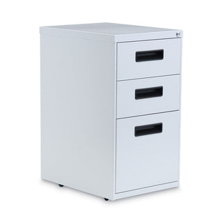 File Pedestal, Left or Right, 3-Drawers: Box/Box/File, Legal/Letter, Light Gray, 14.96" x 19.29" x 27.75