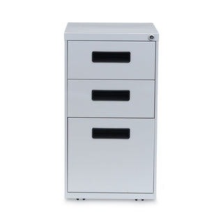 File Pedestal, Left or Right, 3-Drawers: Box/Box/File, Legal/Letter, Light Gray, 14.96" x 19.29" x 27.75
