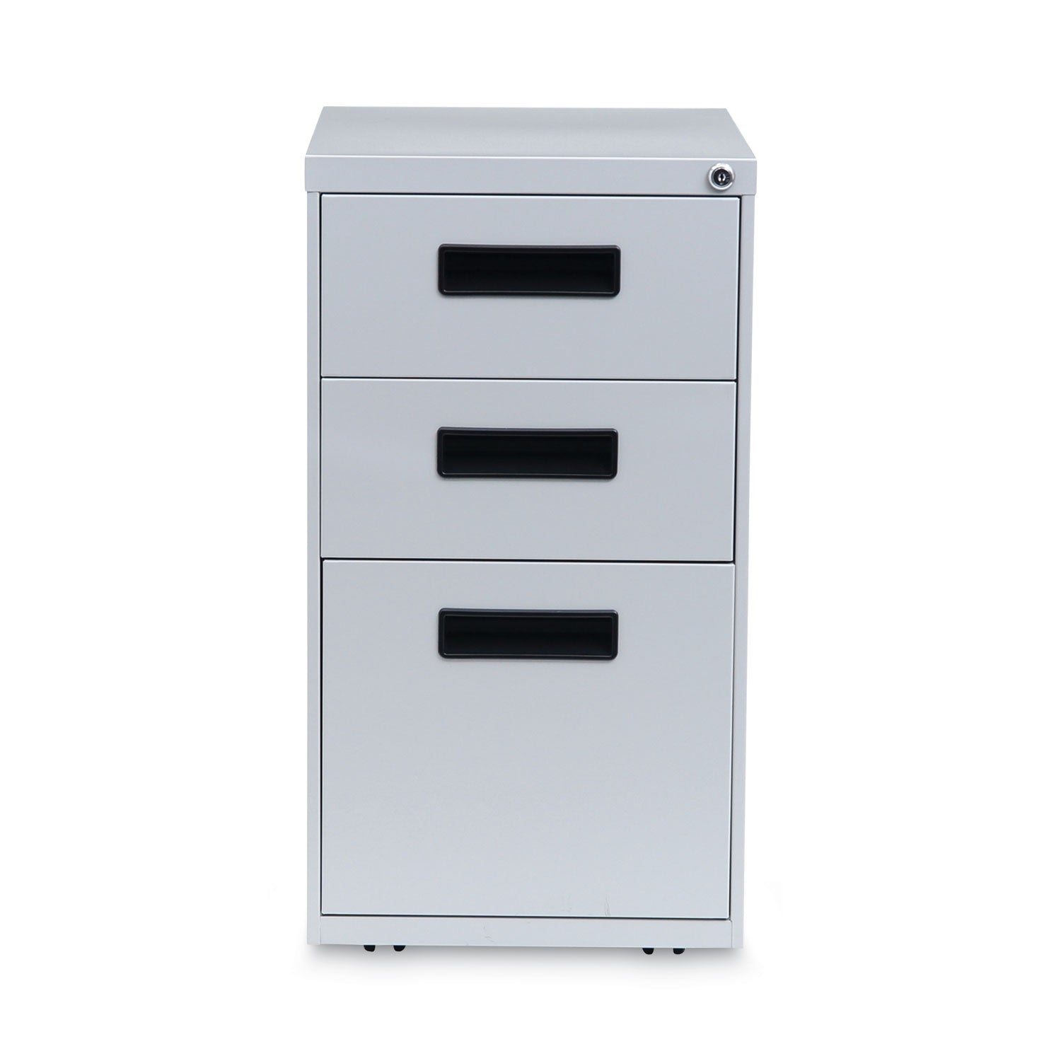 File Pedestal, Left or Right, 3-Drawers: Box/Box/File, Legal/Letter, Light Gray, 14.96" x 19.29" x 27.75