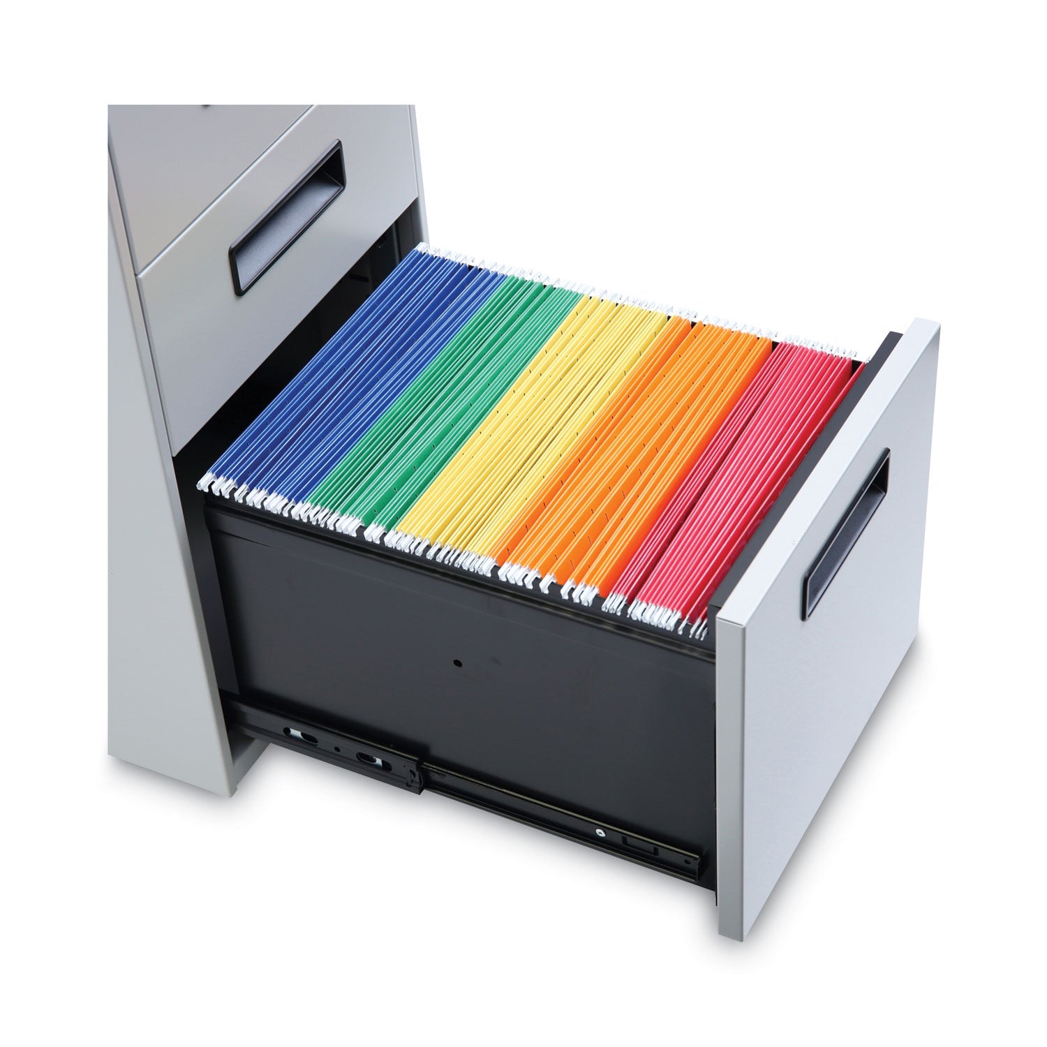 File Pedestal, Left or Right, 3-Drawers: Box/Box/File, Legal/Letter, Light Gray, 14.96" x 19.29" x 27.75