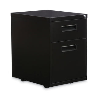 File Pedestal, Left or Right, 2-Drawers: Box/File, Legal/Letter, Black, 14.96" x 19.29" x 21.65