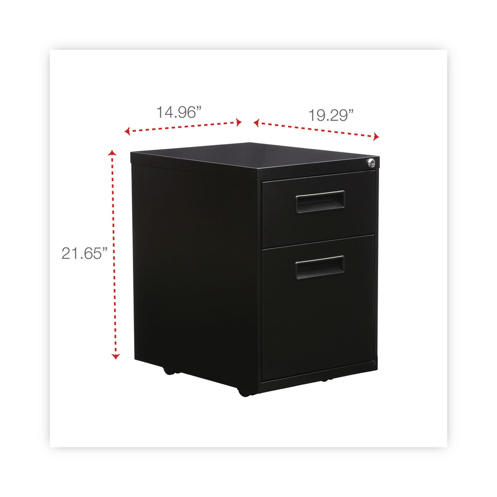 File Pedestal, Left or Right, 2-Drawers: Box/File, Legal/Letter, Black, 14.96" x 19.29" x 21.65