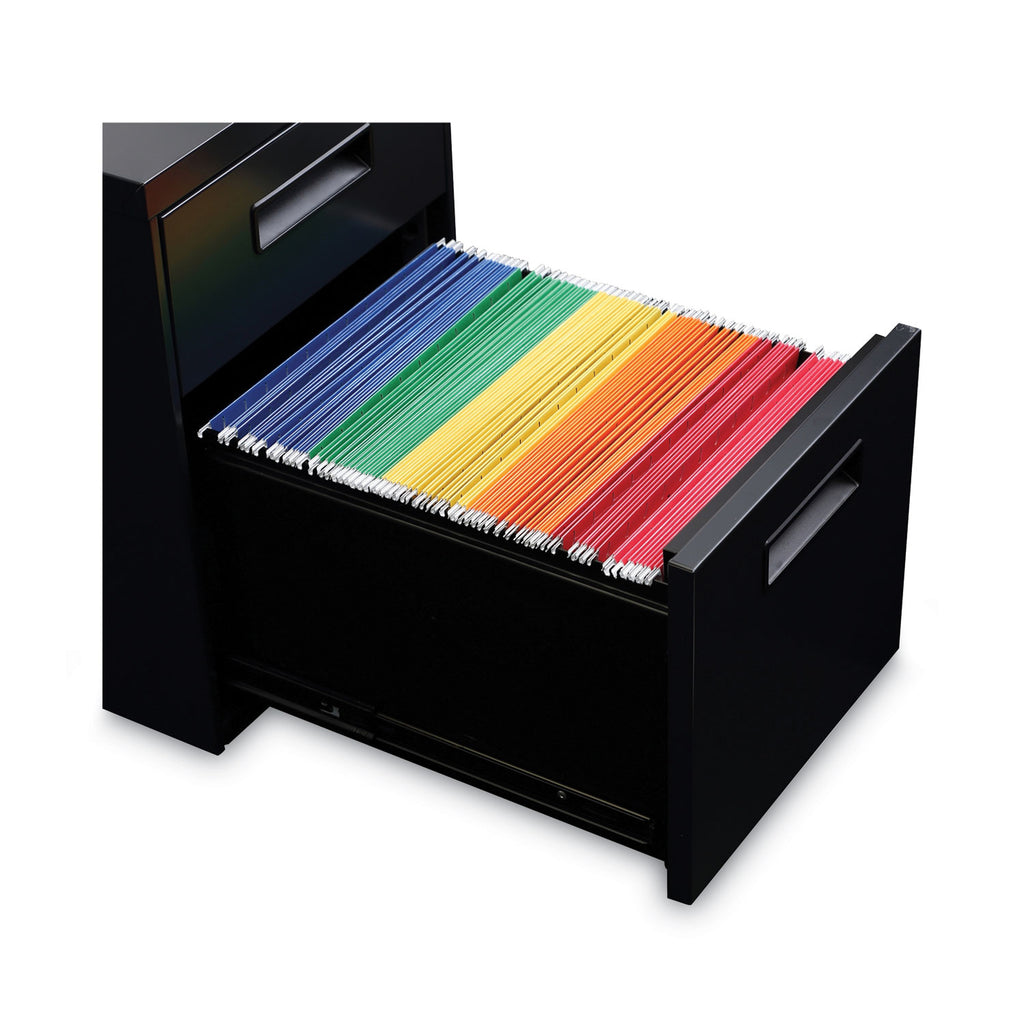 File Pedestal, Left or Right, 2-Drawers: Box/File, Legal/Letter, Black, 14.96" x 19.29" x 21.65