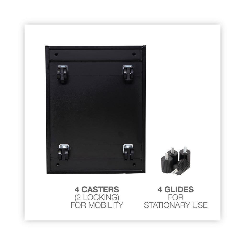 File Pedestal, Left or Right, 2-Drawers: Box/File, Legal/Letter, Black, 14.96" x 19.29" x 21.65
