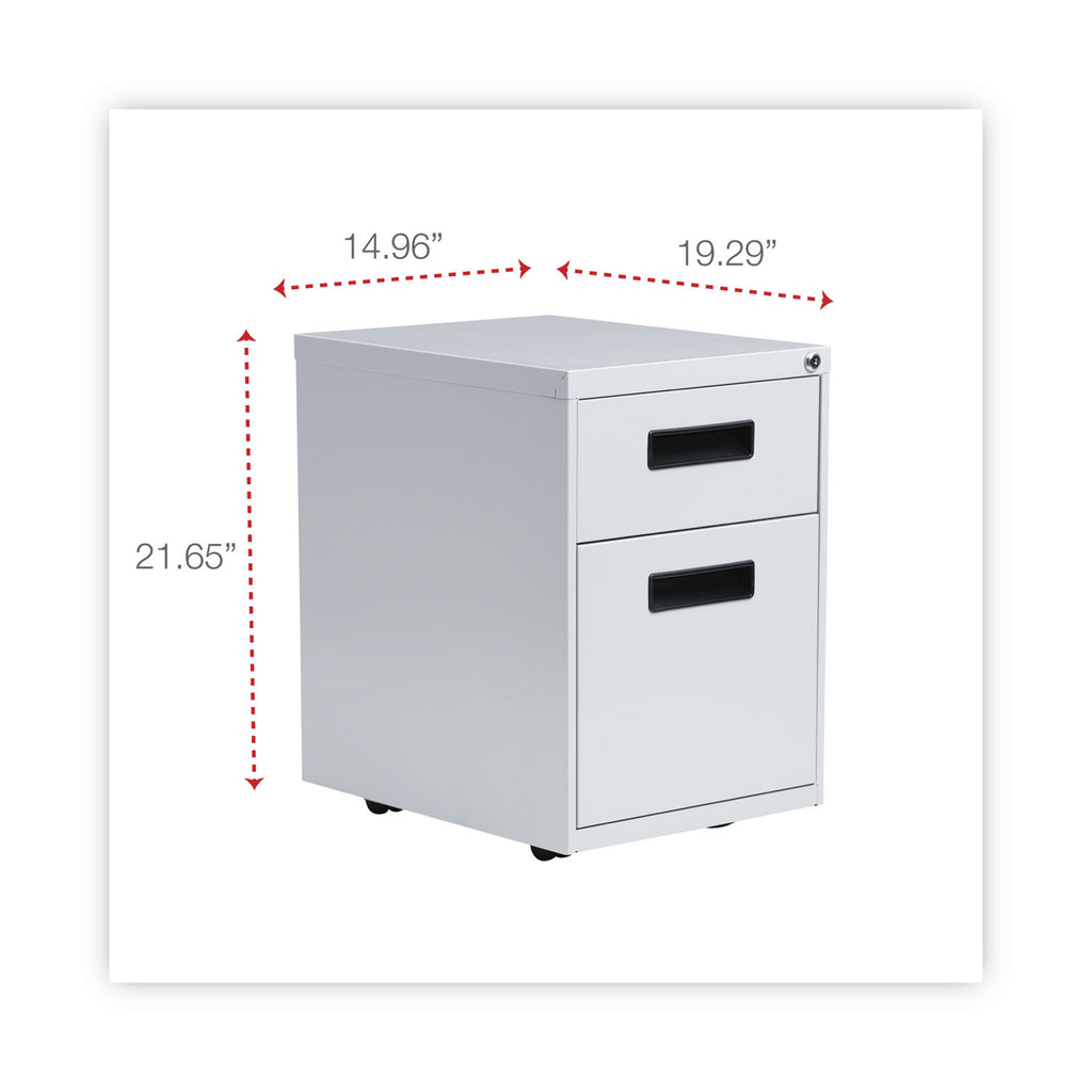 File Pedestal, Left or Right, 2-Drawers: Box/File, Legal/Letter, Light Gray, 14.96" x 19.29" x 21.65
