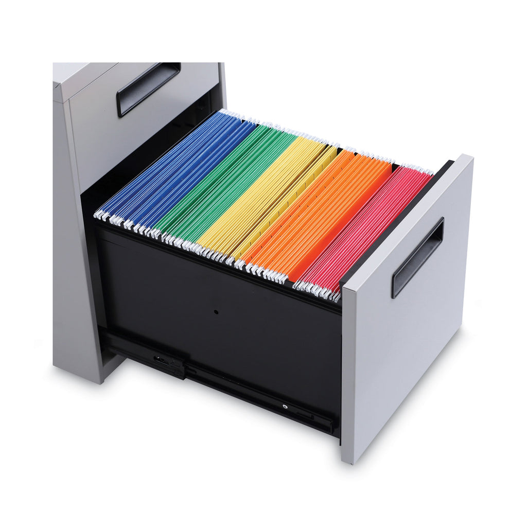File Pedestal, Left or Right, 2-Drawers: Box/File, Legal/Letter, Light Gray, 14.96" x 19.29" x 21.65