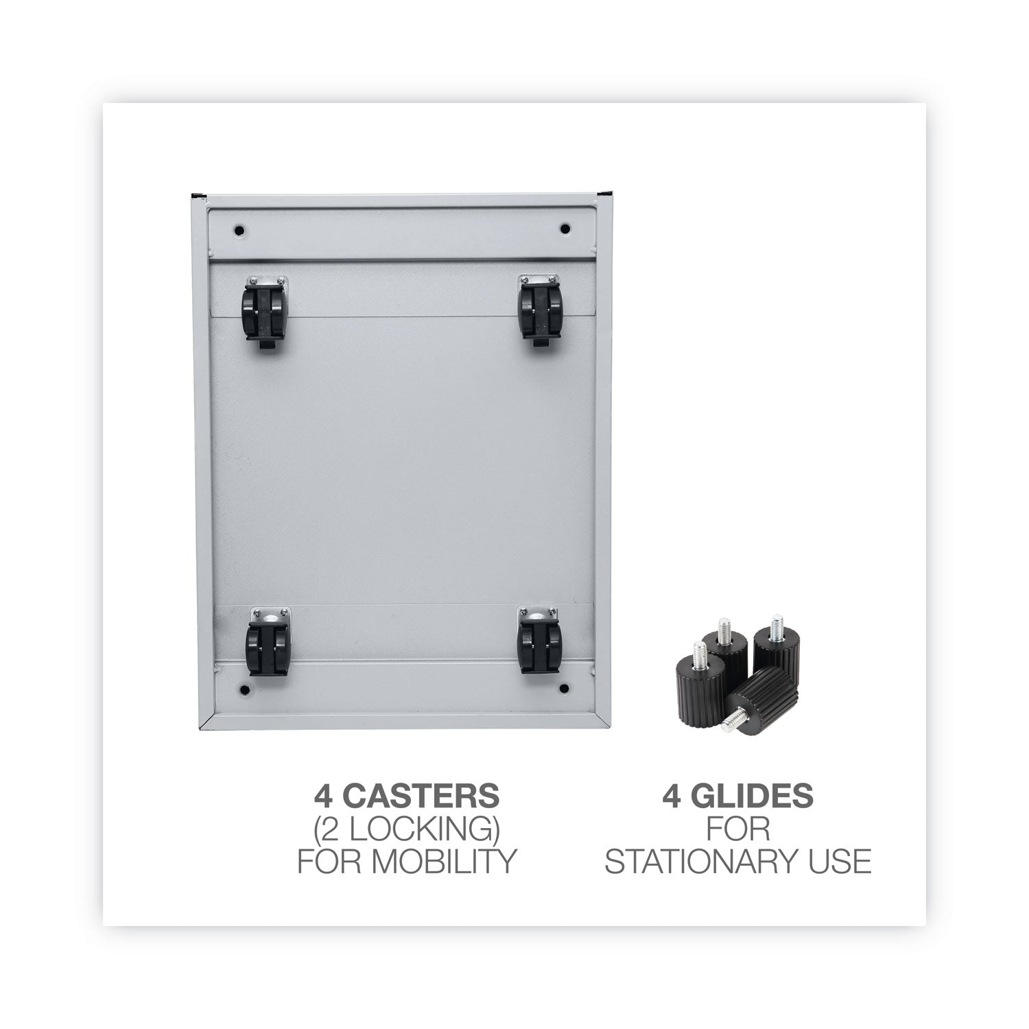 File Pedestal, Left or Right, 2-Drawers: Box/File, Legal/Letter, Light Gray, 14.96" x 19.29" x 21.65