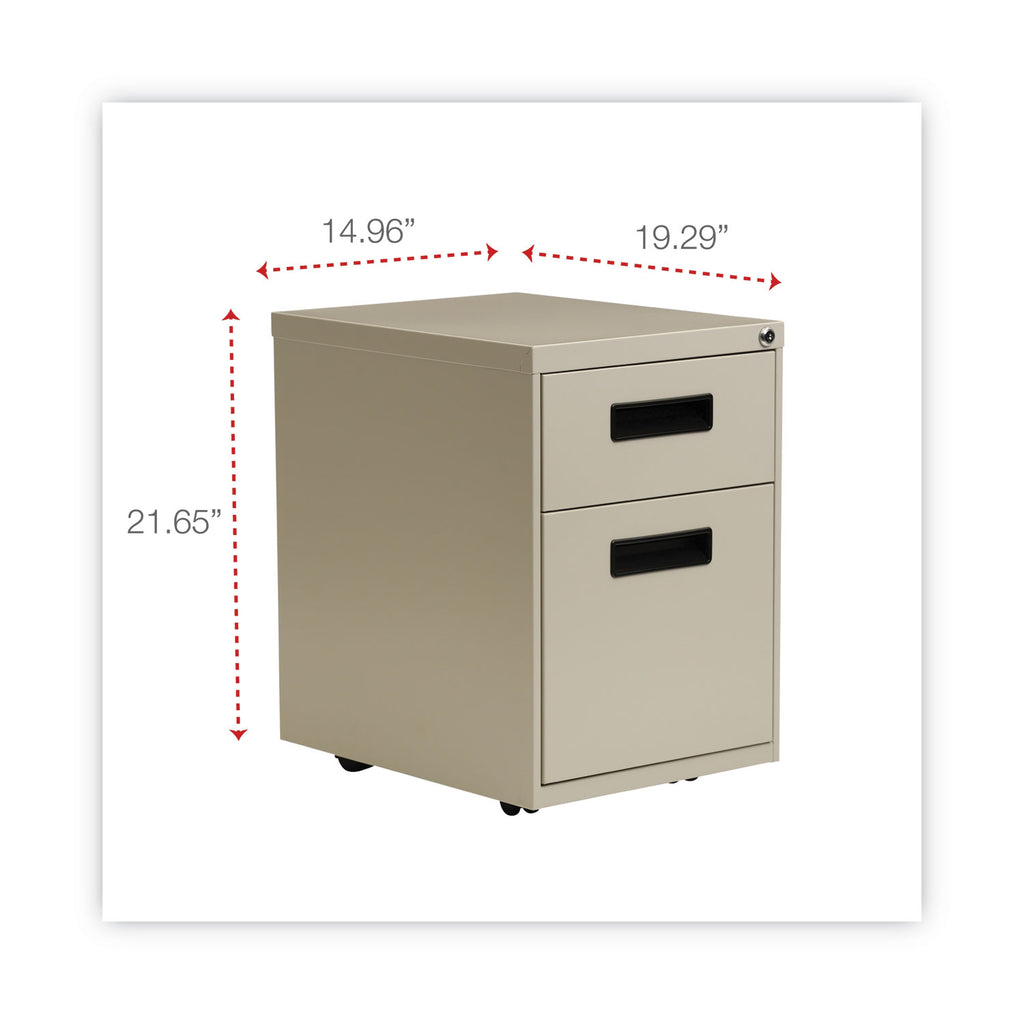 File Pedestal, Left or Right, 2-Drawers: Box/File, Legal/Letter, Putty, 14.96" x 19.29" x 21.65