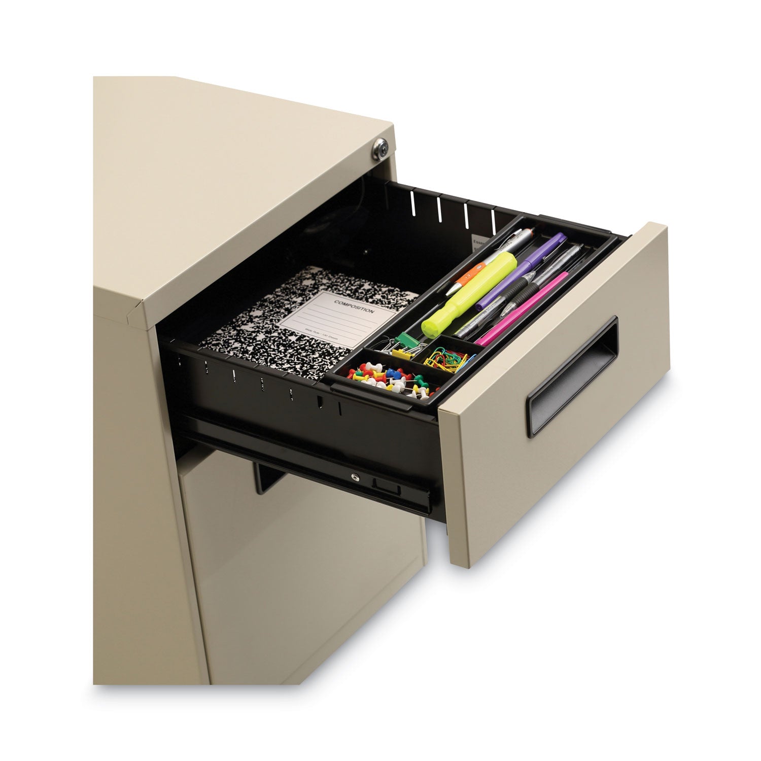 File Pedestal, Left or Right, 2-Drawers: Box/File, Legal/Letter, Putty, 14.96" x 19.29" x 21.65