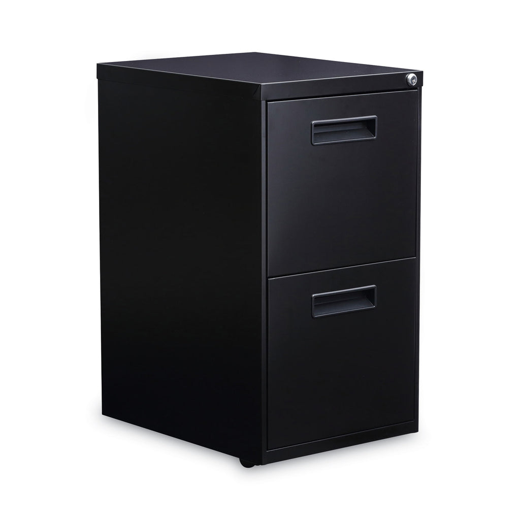 File Pedestal, Left or Right, 2 Legal/Letter-Size File Drawers, Black, 14.96" x 19.29" x 27.75