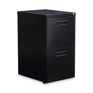 File Pedestal, Left or Right, 2 Legal/Letter-Size File Drawers, Black, 14.96" x 19.29" x 27.75