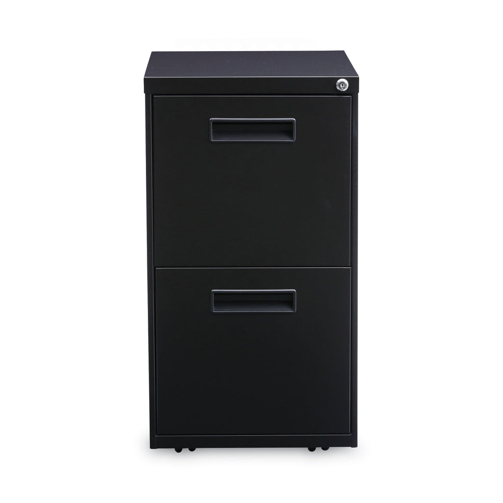 File Pedestal, Left or Right, 2 Legal/Letter-Size File Drawers, Black, 14.96" x 19.29" x 27.75