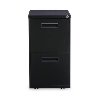 File Pedestal, Left or Right, 2 Legal/Letter-Size File Drawers, Black, 14.96" x 19.29" x 27.75