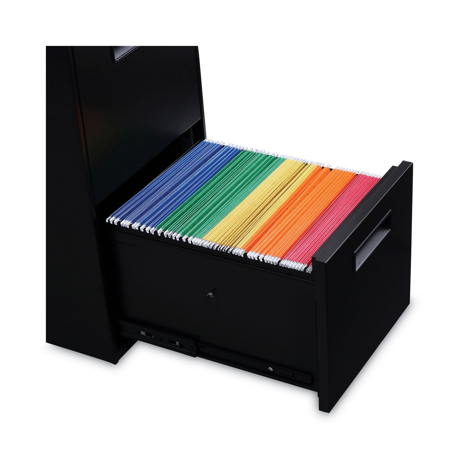 File Pedestal, Left or Right, 2 Legal/Letter-Size File Drawers, Black, 14.96" x 19.29" x 27.75