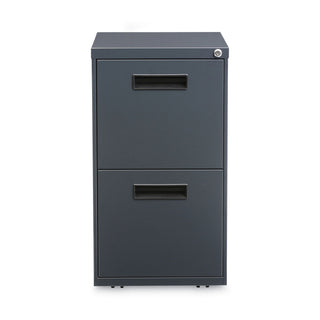 File Pedestal, Left or Right, 2 Legal/Letter-Size File Drawers, Charcoal, 14.96" x 19.29" x 27.75