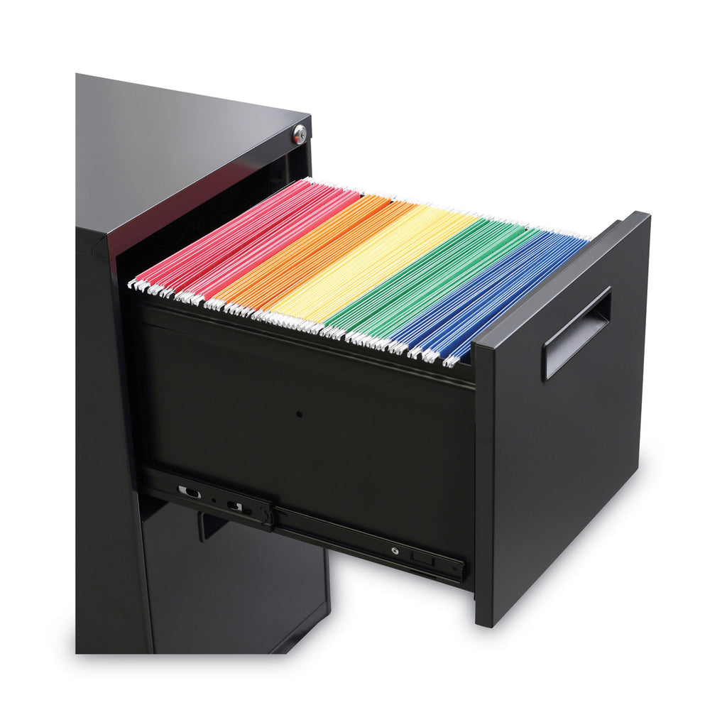 File Pedestal, Left or Right, 2 Legal/Letter-Size File Drawers, Charcoal, 14.96" x 19.29" x 27.75