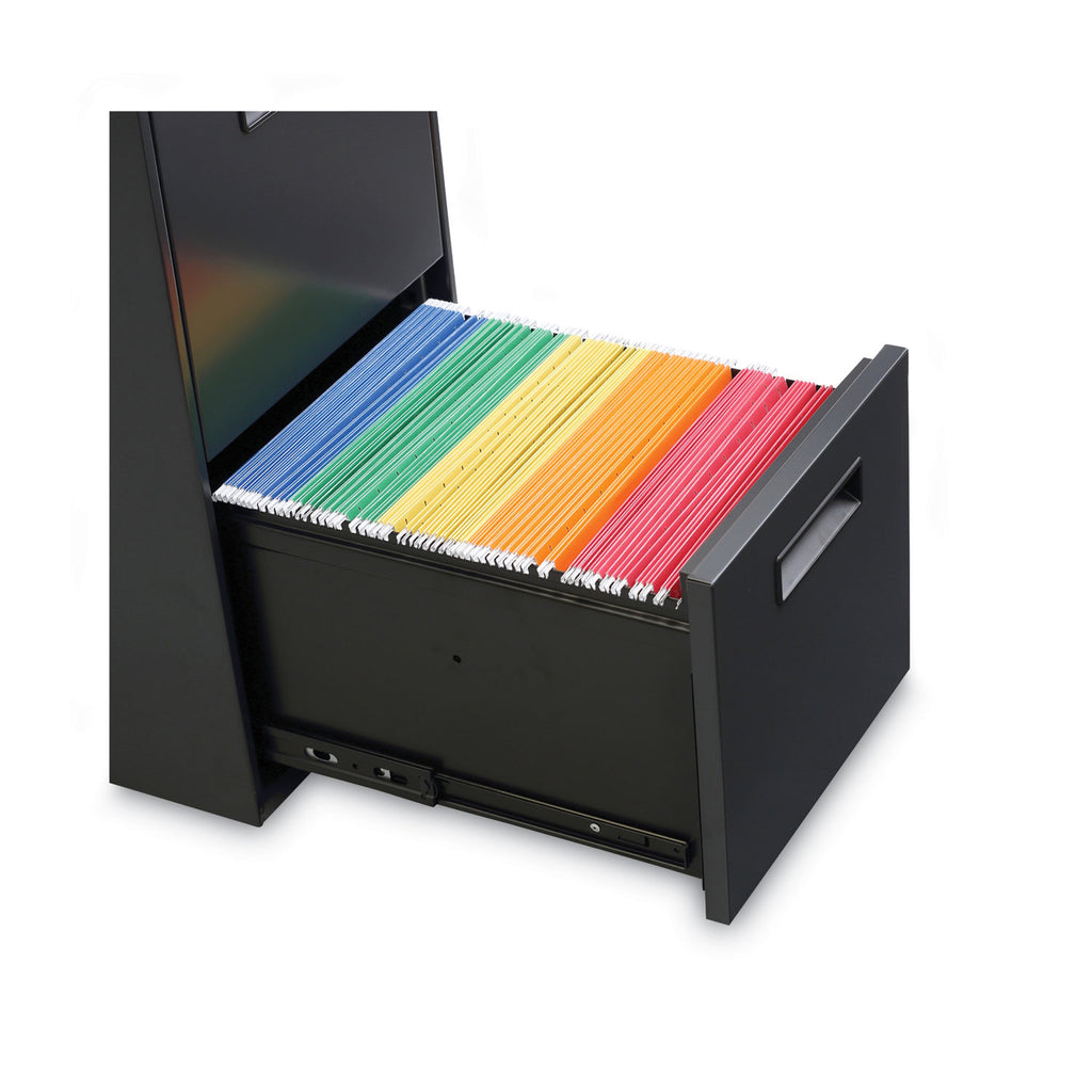 File Pedestal, Left or Right, 2 Legal/Letter-Size File Drawers, Charcoal, 14.96" x 19.29" x 27.75