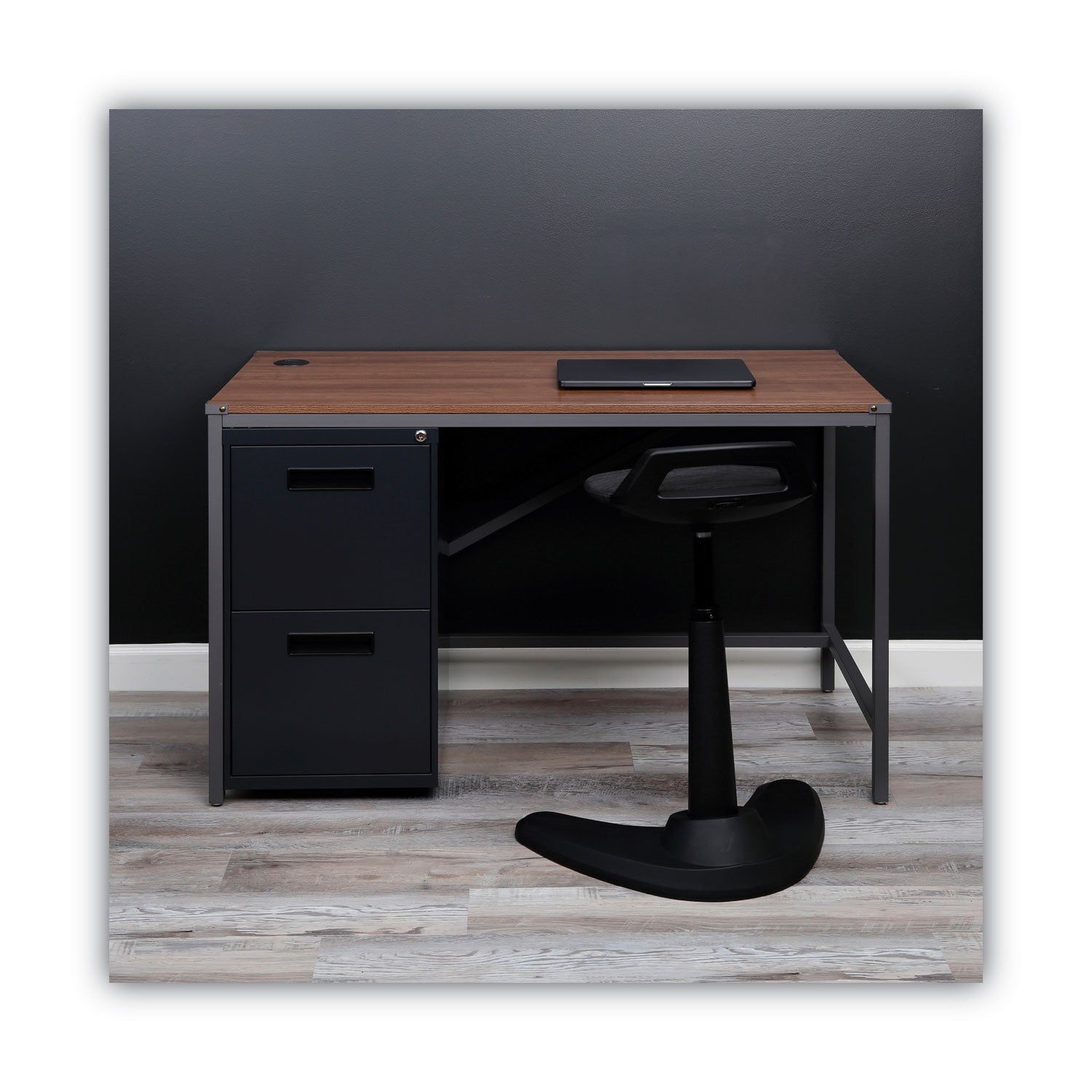 File Pedestal, Left or Right, 2 Legal/Letter-Size File Drawers, Charcoal, 14.96" x 19.29" x 27.75