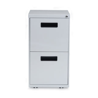 File Pedestal, Left or Right, 2 Legal/Letter-Size File Drawers, Light Gray, 14.96" x 19.29" x 27.75
