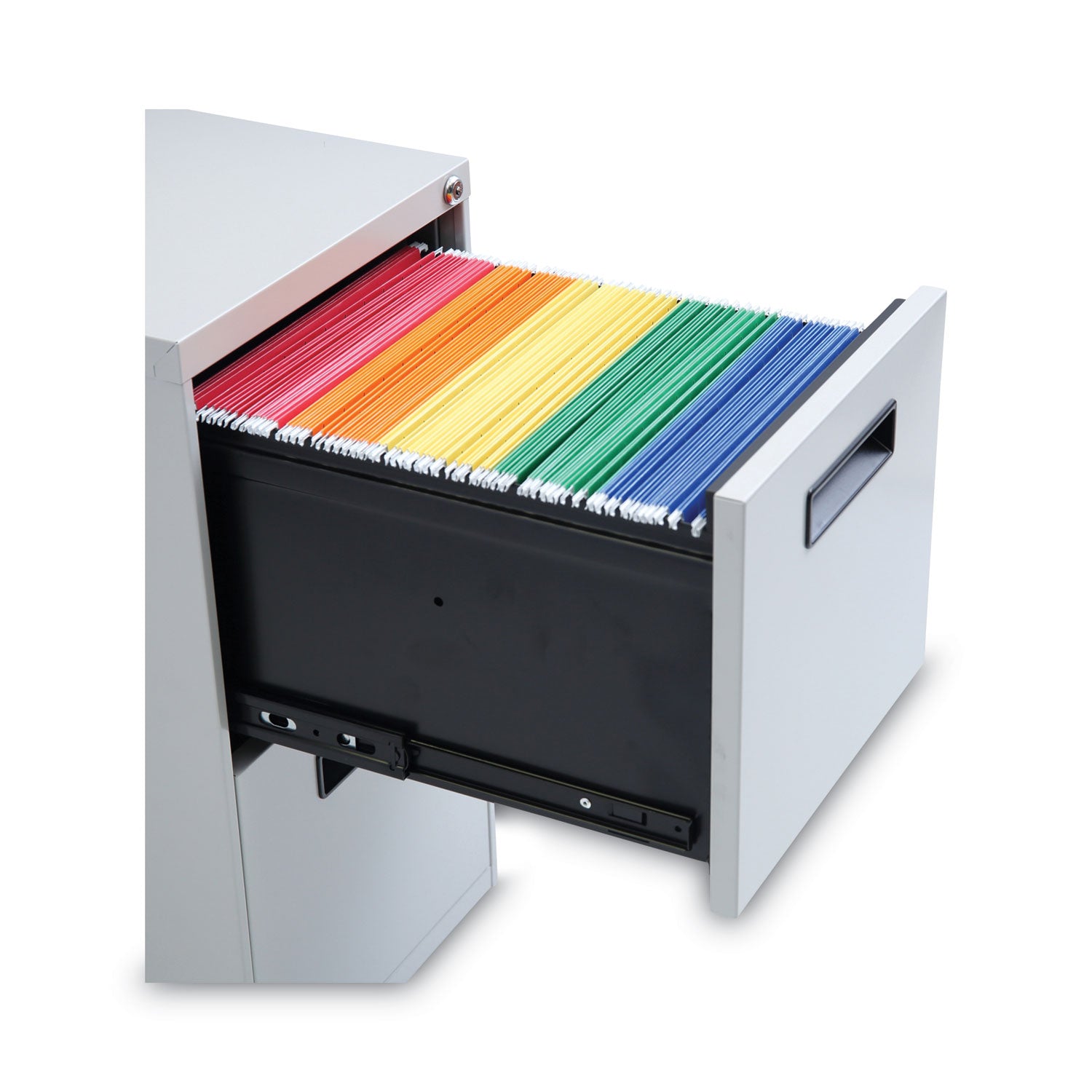 File Pedestal, Left or Right, 2 Legal/Letter-Size File Drawers, Light Gray, 14.96" x 19.29" x 27.75