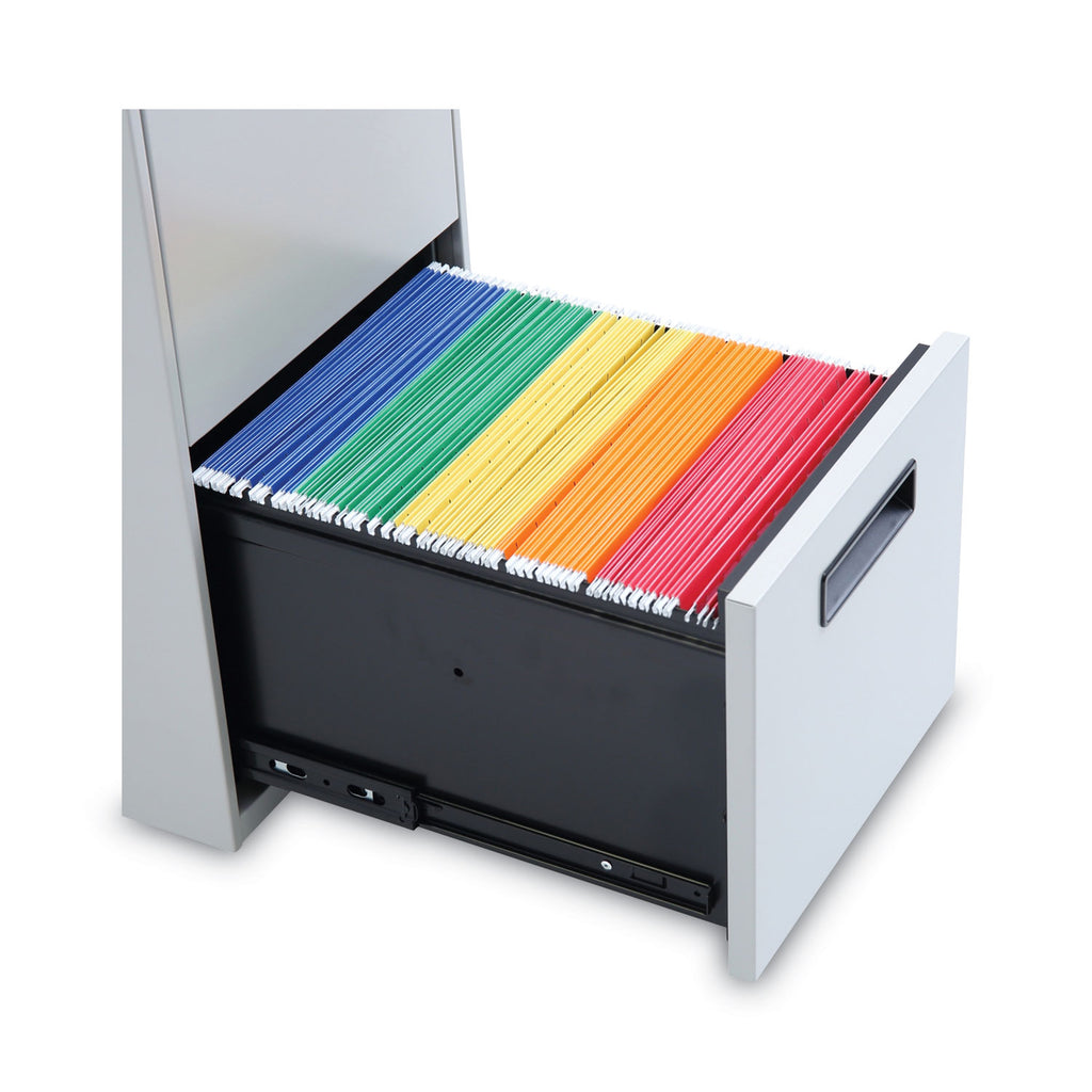 File Pedestal, Left or Right, 2 Legal/Letter-Size File Drawers, Light Gray, 14.96" x 19.29" x 27.75