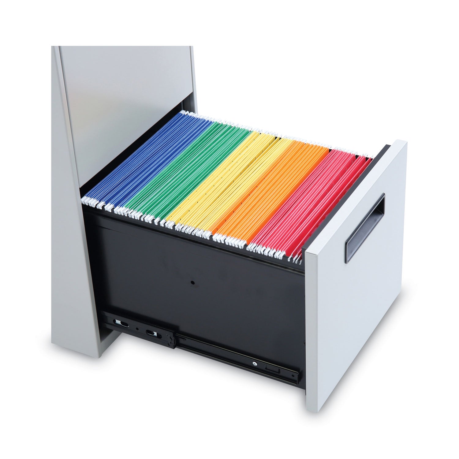 File Pedestal, Left or Right, 2 Legal/Letter-Size File Drawers, Light Gray, 14.96" x 19.29" x 27.75