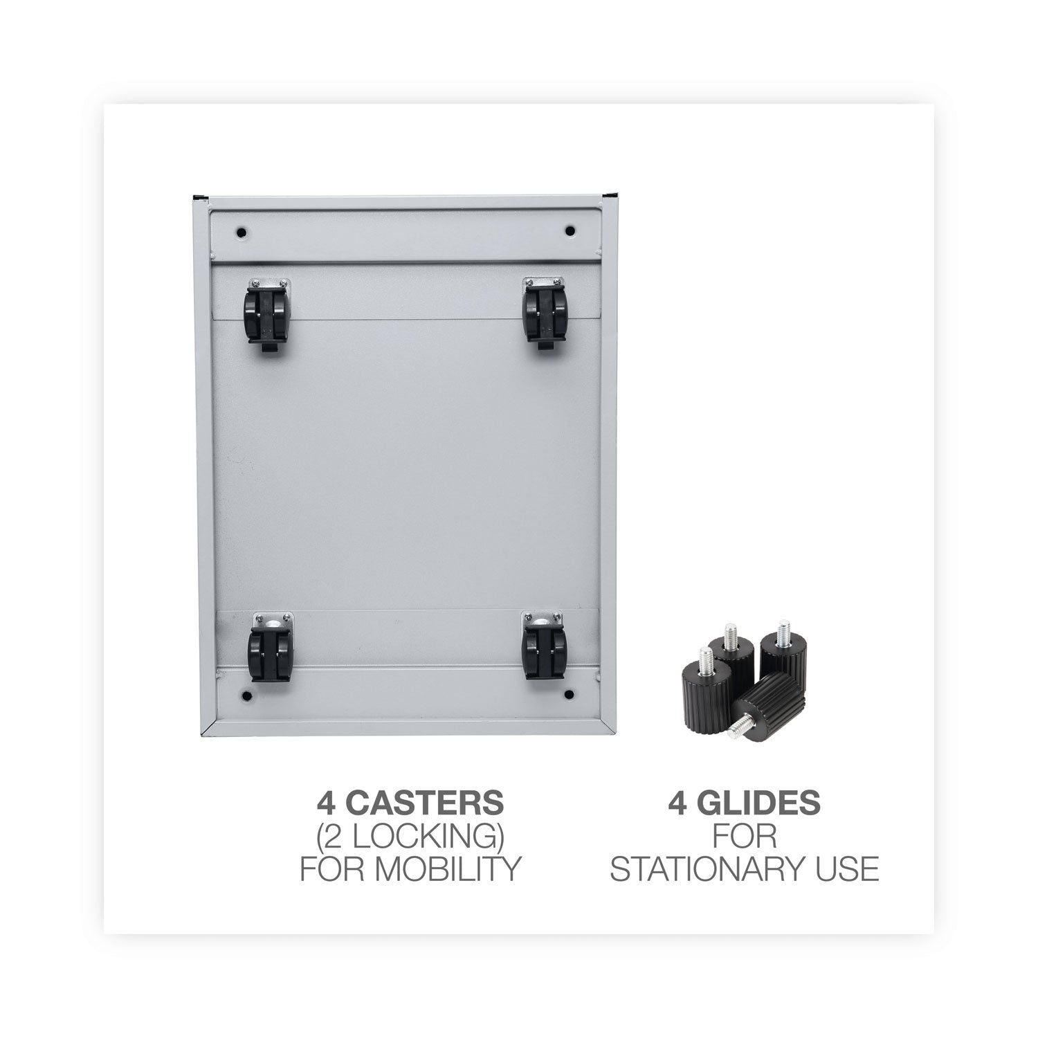 File Pedestal, Left or Right, 2 Legal/Letter-Size File Drawers, Light Gray, 14.96" x 19.29" x 27.75