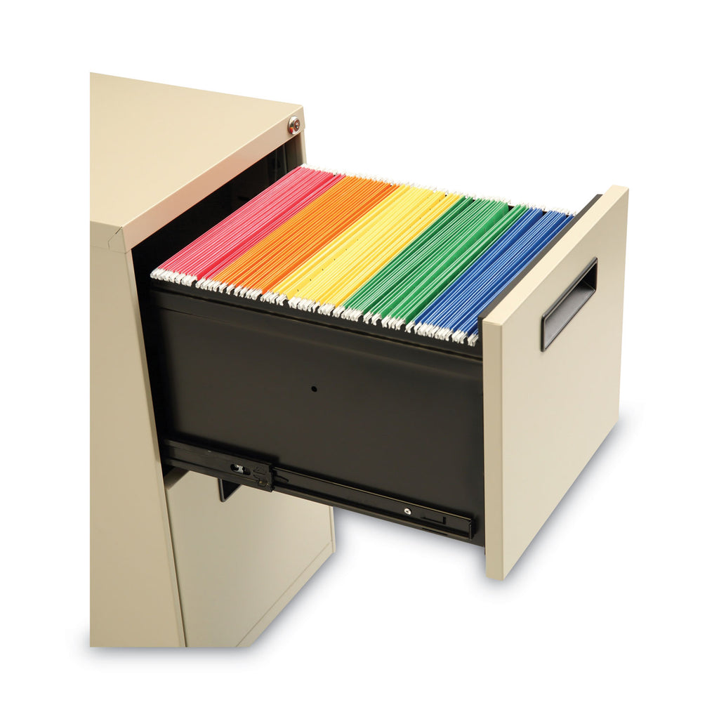 File Pedestal, Left or Right, 2 Legal/Letter-Size File Drawers, Putty, 14.96" x 19.29" x 27.75