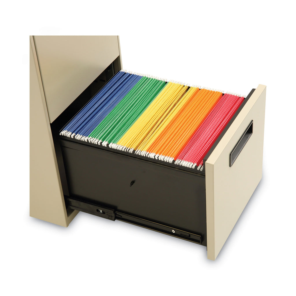 File Pedestal, Left or Right, 2 Legal/Letter-Size File Drawers, Putty, 14.96" x 19.29" x 27.75