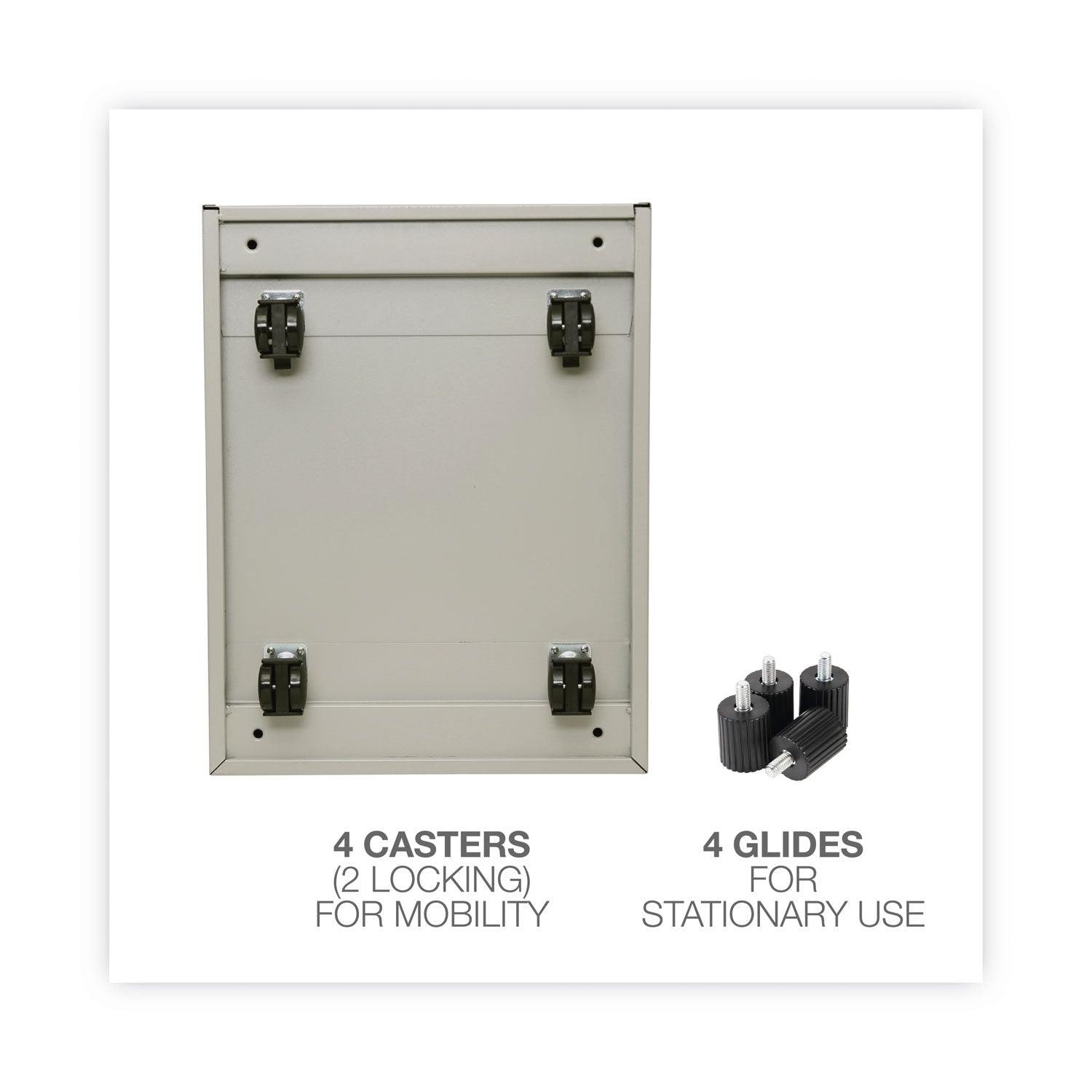 File Pedestal, Left or Right, 2 Legal/Letter-Size File Drawers, Putty, 14.96" x 19.29" x 27.75