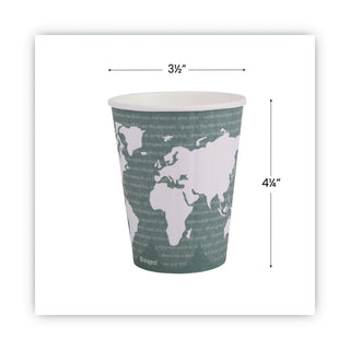 World Art Renewable and Compostable Insulated Hot Cups, PLA, 12 oz, 40/Packs, 15 Packs/Carton