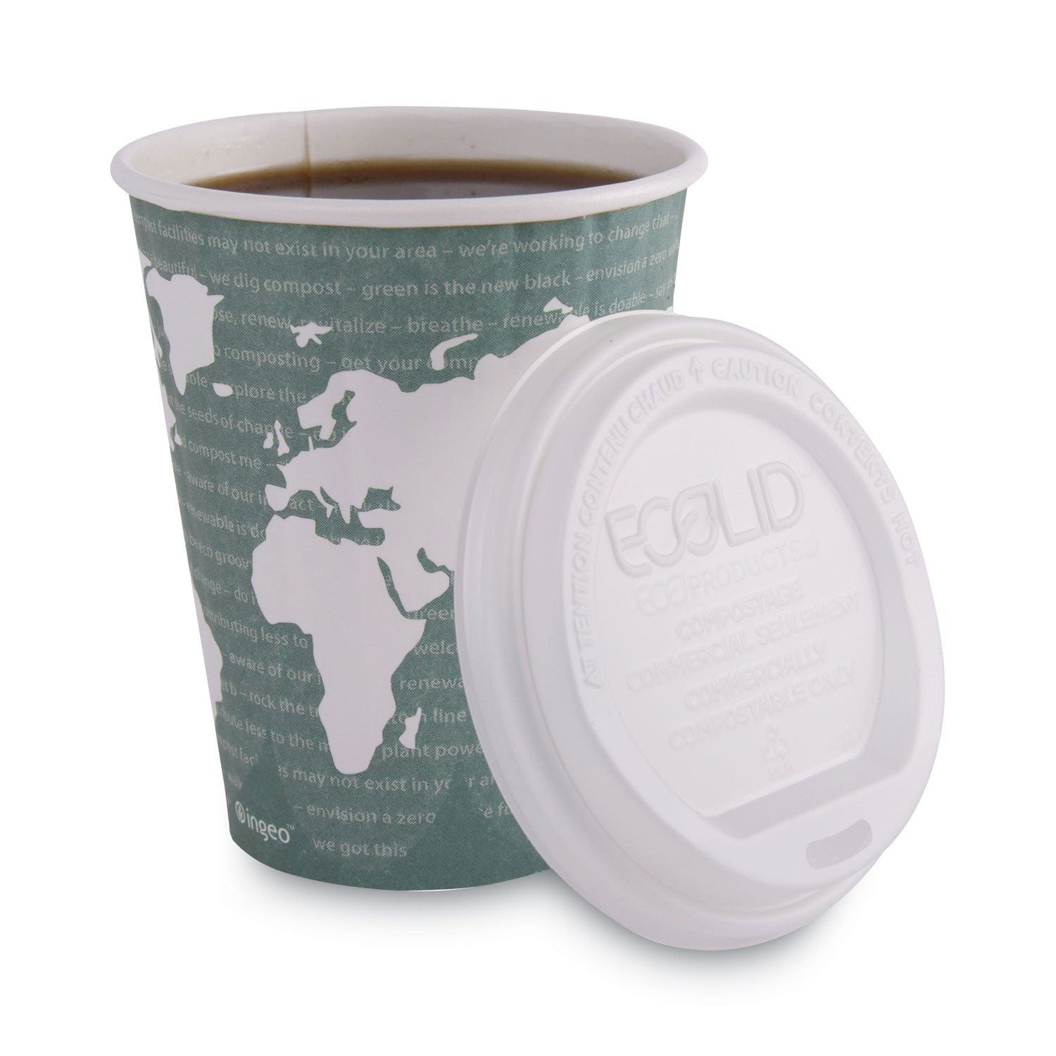 World Art Renewable and Compostable Insulated Hot Cups, PLA, 12 oz, 40/Packs, 15 Packs/Carton