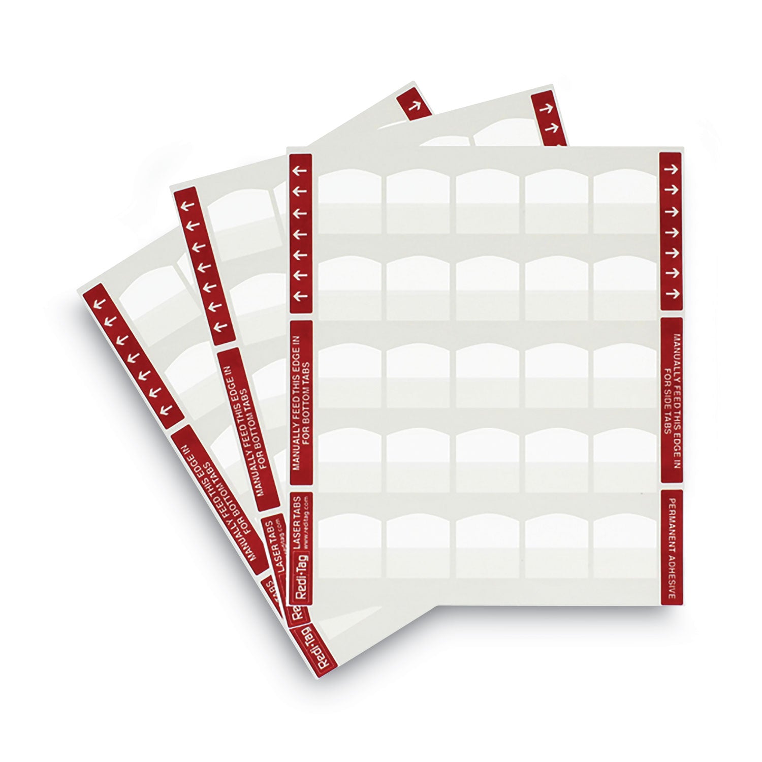 Laser Printable Index Tabs, 1/5-Cut, White, 1.13" Wide, 100/Pack - 