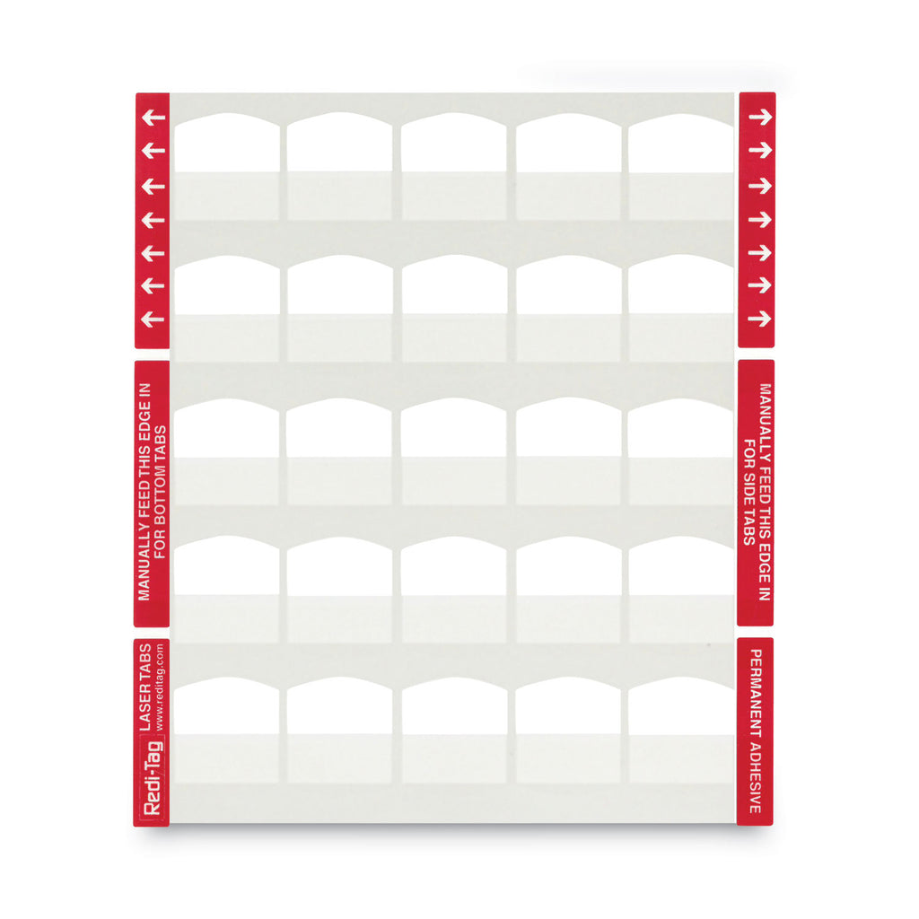 Laser Printable Index Tabs, 1/5-Cut, White, 1.13" Wide, 100/Pack - 