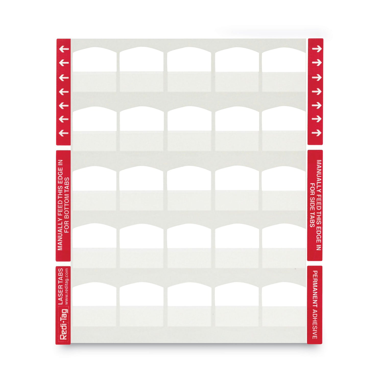 Laser Printable Index Tabs, 1/5-Cut, White, 1.13" Wide, 100/Pack - 