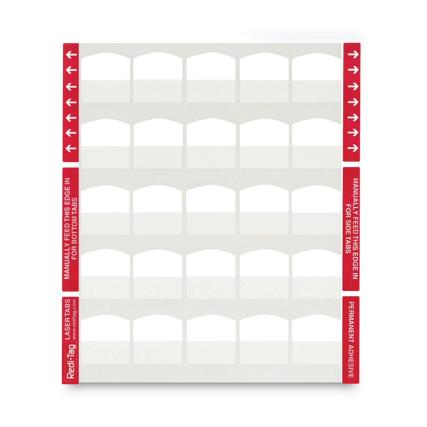 Laser Printable Index Tabs, 1/5-Cut, White, 1.13" Wide, 100/Pack - 