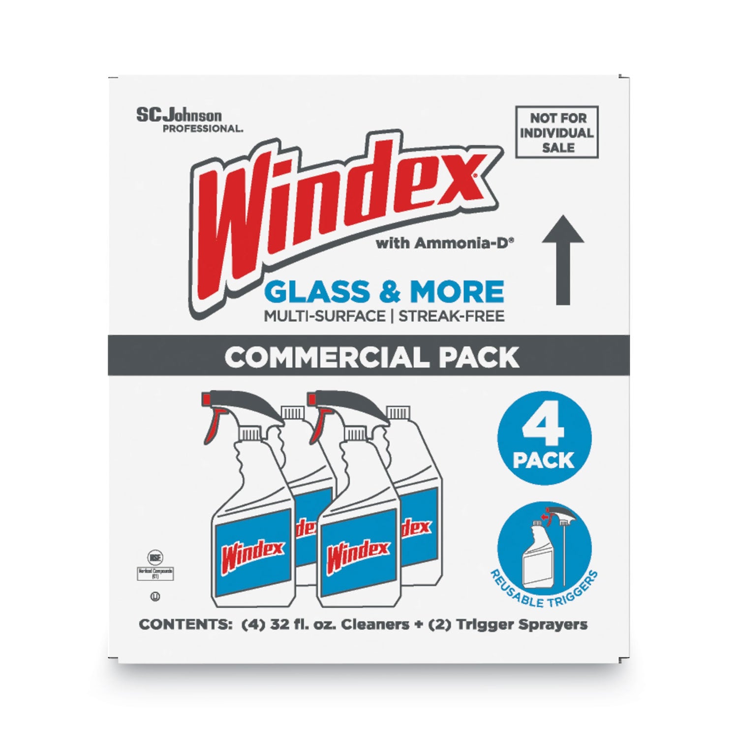 Original Glass Cleaner, Fresh Scent, 32 oz Spray Bottle, 4/Carton
