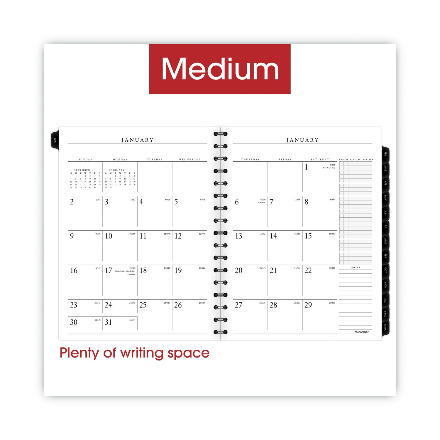 Executive Weekly/Monthly Planner Refill with Hourly Appointments, 8.75 x 6.88, White Sheets, 12-Month (Jan to Dec): 2024