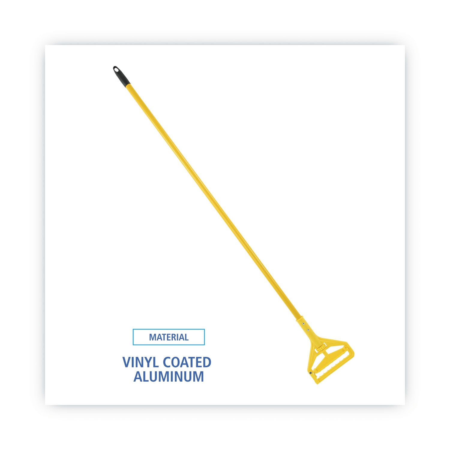 Quick Change Side-Latch Plastic Mop Head Handle, 60" Aluminum Handle, Yellow - 
