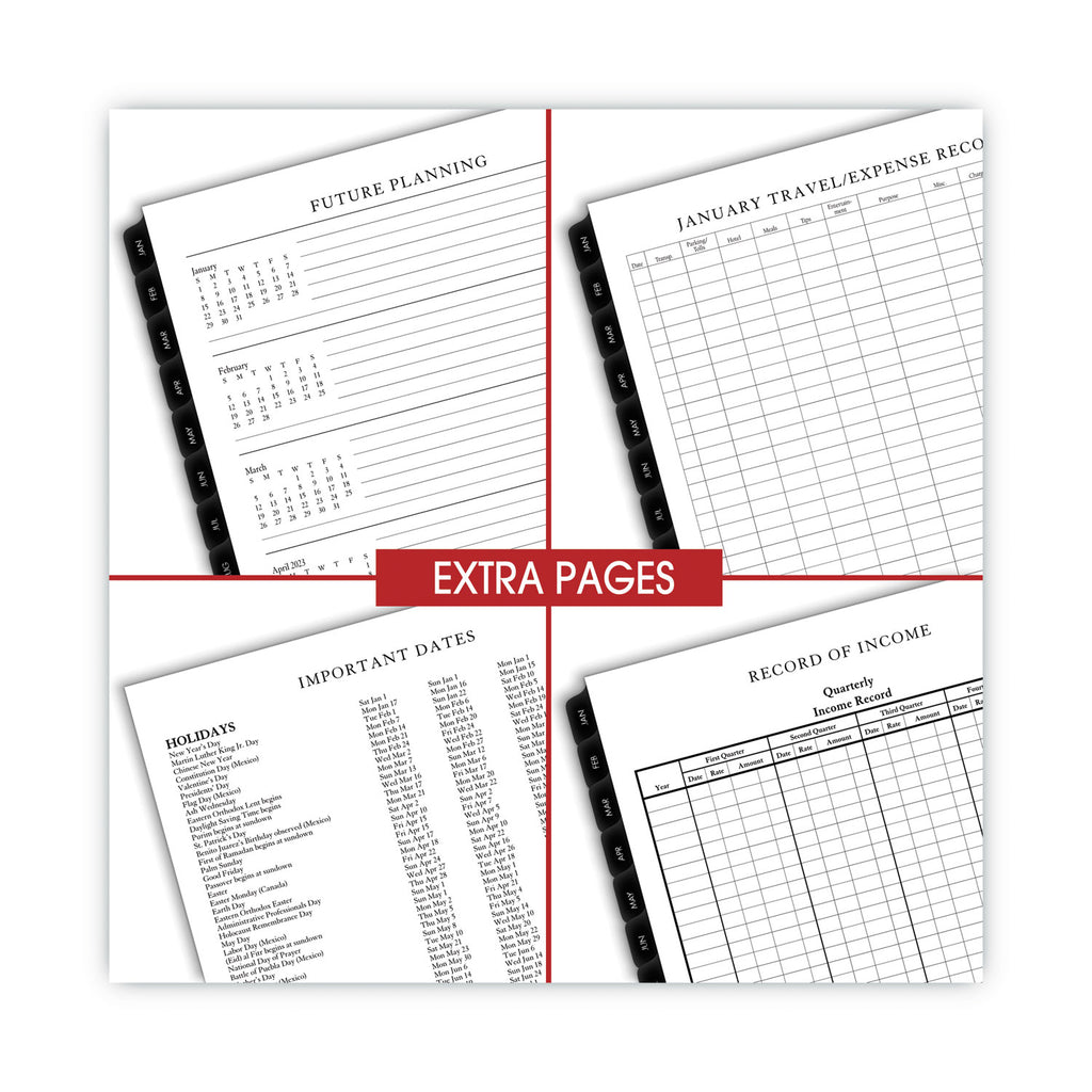 Executive Weekly/Monthly Planner Refill with Hourly Appointments, 8.75 x 6.88, White Sheets, 12-Month (Jan to Dec): 2024