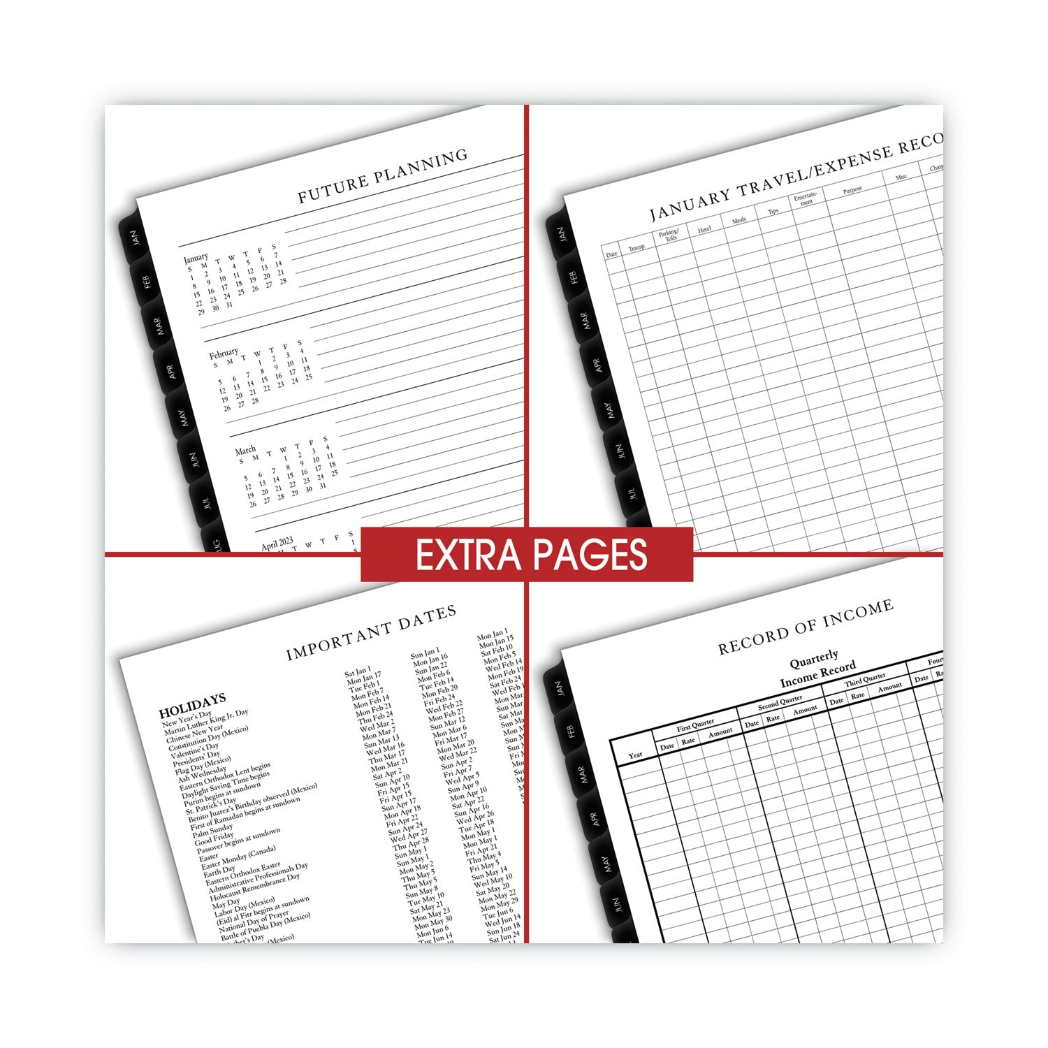 Executive Weekly/Monthly Planner Refill with Hourly Appointments, 8.75 x 6.88, White Sheets, 12-Month (Jan to Dec): 2024