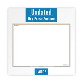 WallMates Self-Adhesive Dry Erase Writing/Planning Surface, 36 x 24, White/Gray/Orange Sheets, Undated
