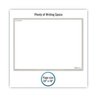 WallMates Self-Adhesive Dry Erase Writing/Planning Surface, 36 x 24, White/Gray/Orange Sheets, Undated
