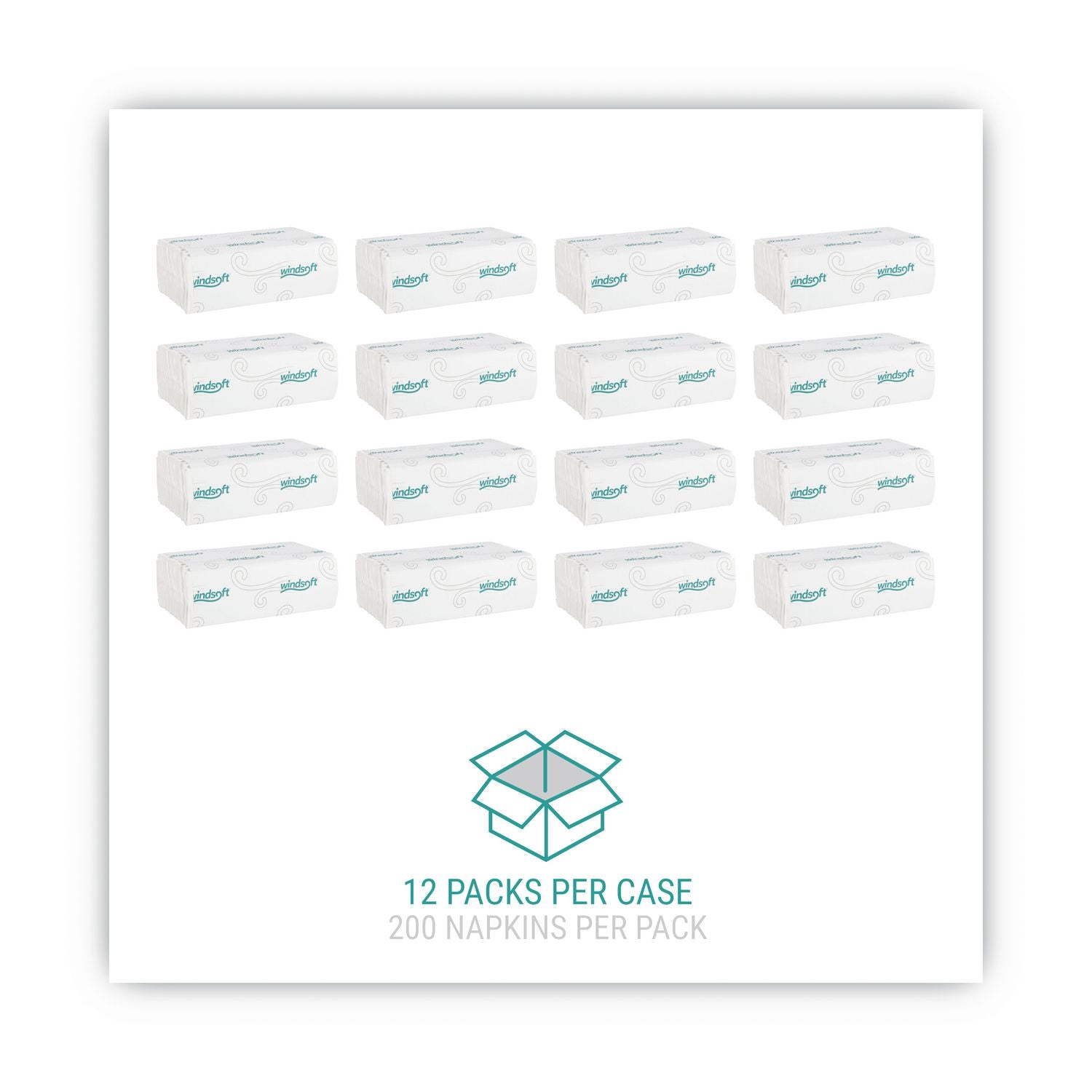 C-Fold Paper Towels, 1-Ply, 10.2 x 13.25, White, 200/Pack, 12 Packs/Carton