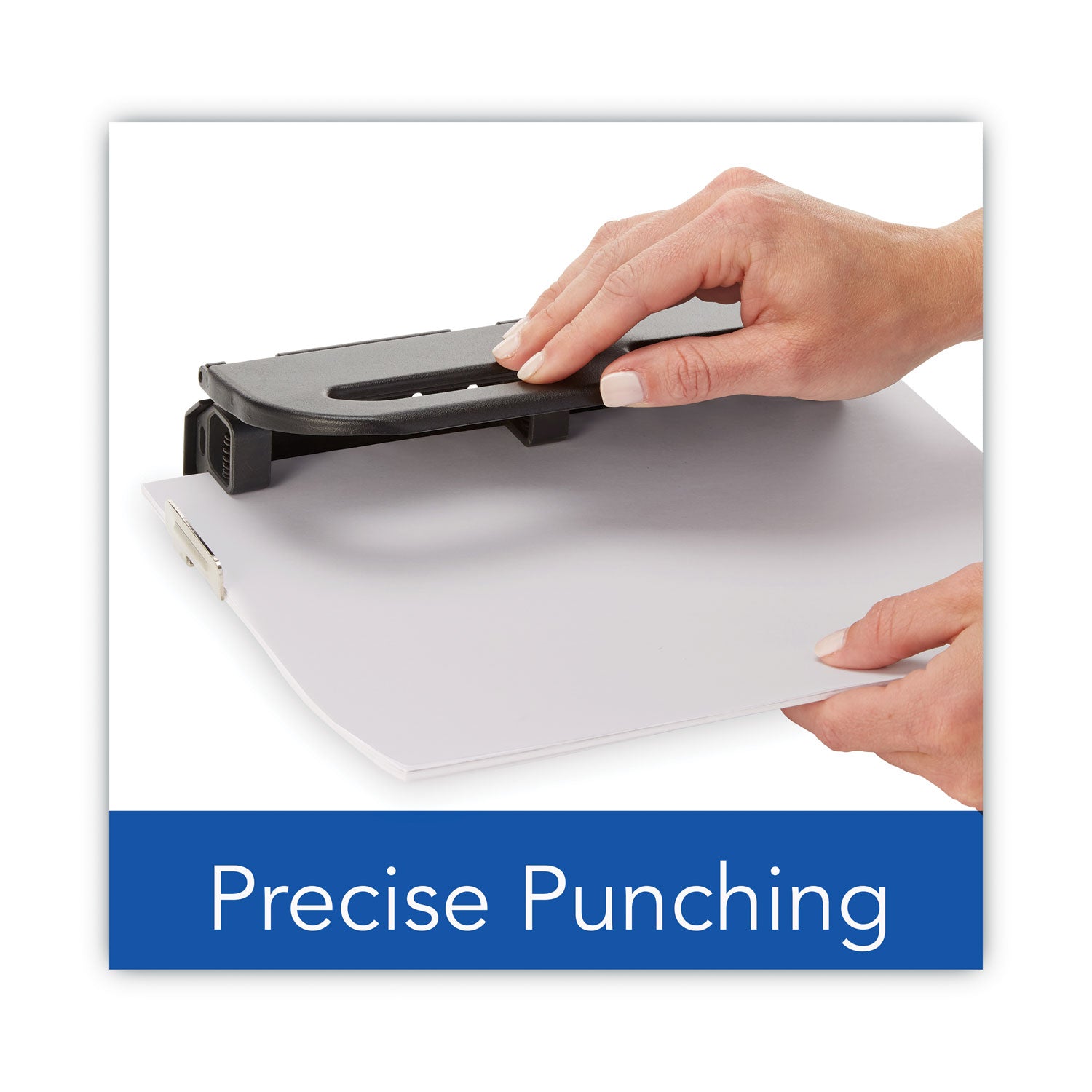 24-Sheet Easy Touch Two- to Seven-Hole Precision-Pin Punch, 9/32" Holes, Black - 