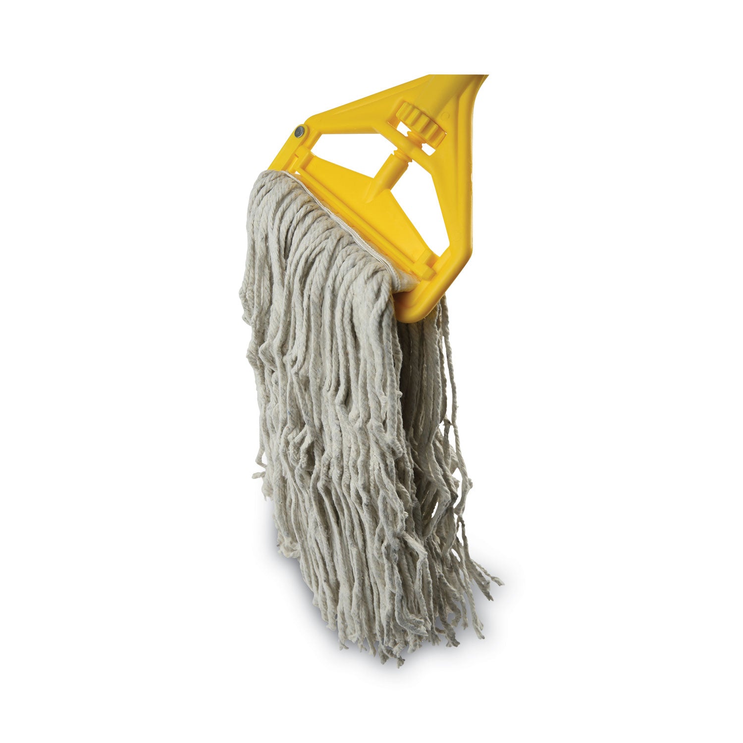 Quick Change Side-Latch Plastic Mop Head Handle, 60" Aluminum Handle, Yellow - 