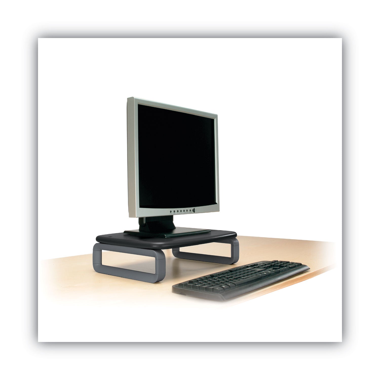 Monitor Stand with SmartFit, For 24" Monitors, 15.5" x 12" x 3" to 6", Black/Gray, Supports 80 lbs - 